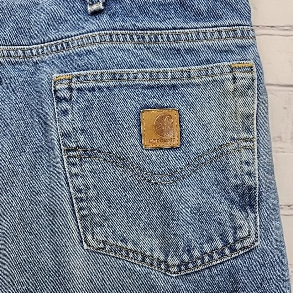 Carhartt Jeans B172 Mens Sz 40 X 30 Flannel Lined‎ Relaxed Fit Straight Flawed